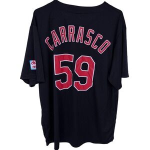 Carlos Carrasco Cleveland Baseball Jersey XL Navy‎ Blue #59 MLB